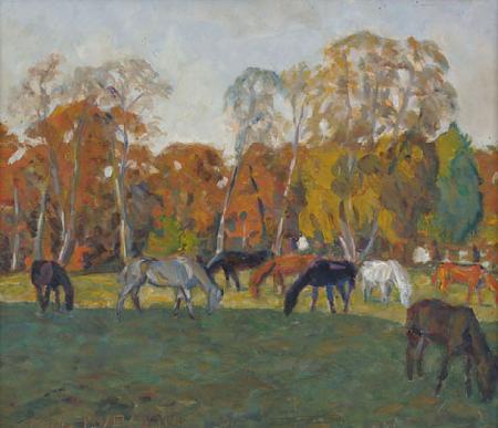 unknow artist A landscape with horses, Sweden oil painting art